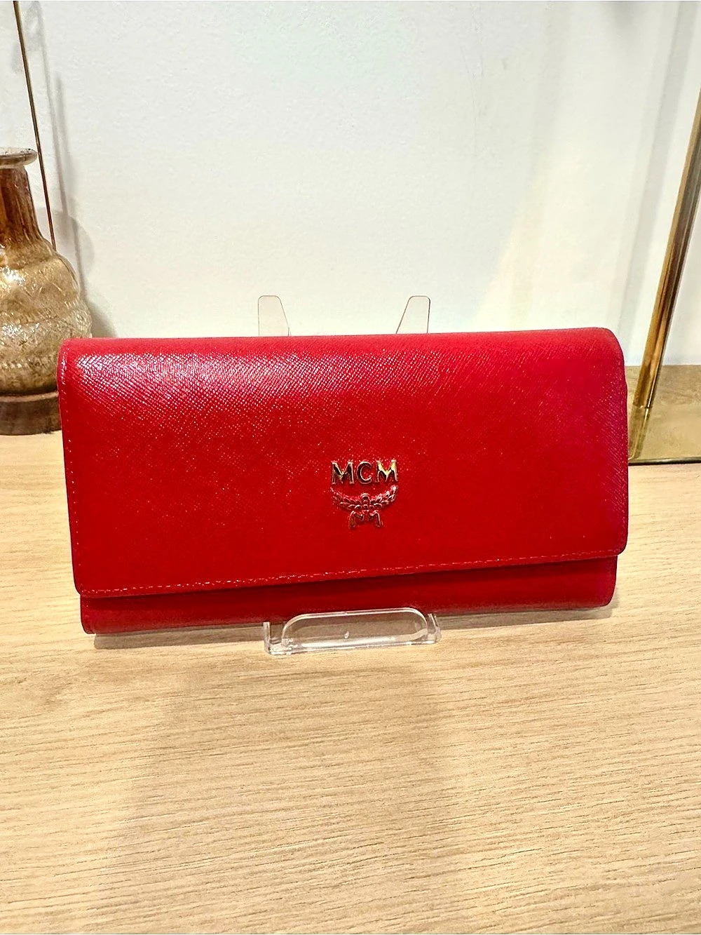 MCM Continental Wallet in Red